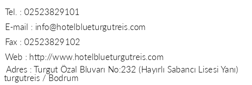 Hotel Blue Turgutreis telefon numaralar, faks, e-mail, posta adresi ve iletiim bilgileri